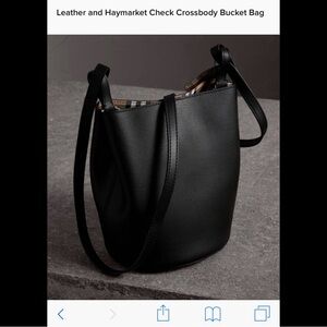Burberry Black Leather Bucket Bag